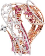 LOUIS VUITTON-L'ame du voyage collection-Shangai Cuff-diamonds-spinels-spessartite garnet