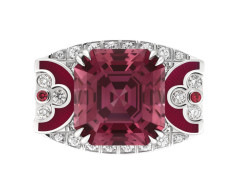 LOUIS VUITTON-Voyage dans le Temps collection-Dentelle de Monograme ring-spinel-diamonds