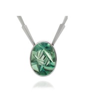 MUNSTEINER-Necklace Green Flash-tourmaline-platinium