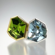 MUNSTEINER-Ring-Peridot-Aquamarine- platinum-yellow gold