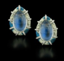 NICOLAS VARNET-Blue Moonstone-Diamond-Earrings