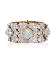 NICOLAS VARNET-Diamond-Moonstone-Fire Opal-Gold-Ventoux Bracelet Cuff