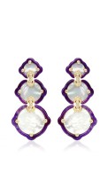 NICOLAS VARNET-Mother of Pearl-Sugilite-Diamond-Earrings