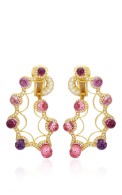 NICOLAS VARNET-Pink Sapphire-Diamond-Paisley-Ear Clips