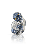 PASCALE BRUNI-Animalier Collection Ring-white gold-yellow sapphires-blue sapphires-diamonds