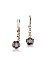 PASCALE BRUNI-Bon Ton Classique Collection-Earrings-pink gold-milky quartz-smoky  quartz-diamonds
