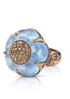 PASCALE BRUNI-Bon Ton Classique Collection Ring-pink gold-topaz-white diamonds-brown diamonds