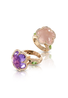 PASCALE BRUNI-Bon ton collection ring-pink gold-pink quartz-diamonds