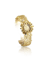 PASCALE BRUNI-Flower Time collection Watch-yellow gold-diamonds-sapphire crystal