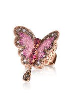 PASCALE BRUNI-Liberty collection Ring-pink gold-pink tourmaline-pink sapphires-smoky quartz-brown diamonds-white diamonds