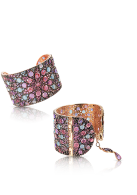 PASCALE BRUNI-Mandala Collection Bracelet-pink gold-amethyst-rhodolite-iolite-blue topaz