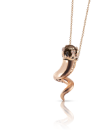 PASCALE BRUNI-Sissi Collection Perfume keeper pendant-pink gold-smoky quartz-diamonds
