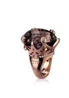 PASCALE BRUNI-Sissi Collection Ring-pink gold-diamonds-smoky quartz
