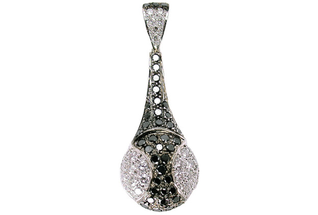 SIKIRDJI Laurent - The string pendant - Black and white diamonds
