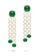 PIAGET-Extremely Piaget collection-Earring-pink gold-emeralds-diamonds