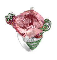 PIAGET-Limelight Mai Tai cocktail inspiration ring-white gold-morganite-tsavorites-rubies-diamonds