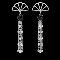 PIAGET-Limelight collection-Couture Précieuse earrings-white gold-diamonds-black spinels-onyx