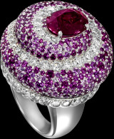 PIAGET-Limelight collection-Garden Party ring-white gold, tourmaline, sapphires, diamonds, PIAGET