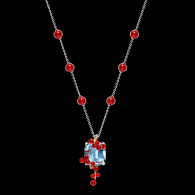 PIAGET-Limelight collection-inspiration cocktail Lagoon Sea pendant-white gold-yellow gold-aquamarine-fire opal beads-emeralds-diamonds