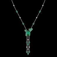 PIAGET-Limelight collection-inspiration cocktail Mojito pendant-white gold-green tourmaline-emeralds-diamonds