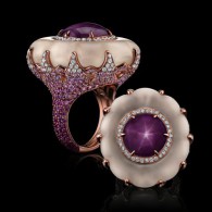 PROCOP Robert-American glamour collection-Star Ruby-Carved Quartz-Ring