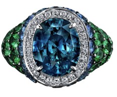 PROCOP Robert-Sapphire-Diamond-tsavorite-Cocktail Ring