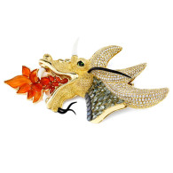RICARDO BASTA-diamonds-fire opal-green sapphires-brooch