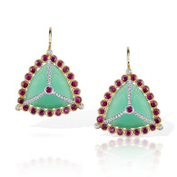 RICARDO BASTA-diamonds-rubies-chalcedony-earings