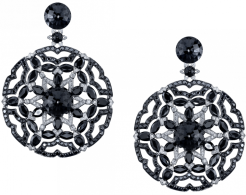 ROBERT PROCOP-American Glamour collection-Black rose earrings-spinels-diamonds