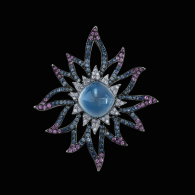 ROBERT PROCOP-American Glamour collection Pacific Starbust pendant-calcedony-sapphires diamonds