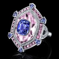 ROBERT PROCOP-American Glamour collection-Sapphire Jubilee Star Ring-Saphire-pink quartz-diamonds