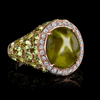 ROBERT PROCOP-American Glamour collection-rare star Peridot-celebration rings-diamonds-peridot