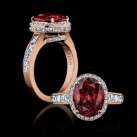 ROBERT PROCOP-Important Gem collection-Reddish Orange sapphire-Pink gold-diamonds