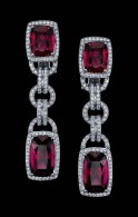 ROBERT PROCOP-Parisian collection Parisian Art deco-rubellite-diamond earrings