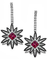 RODNEY RAYNER-Star ruby-earrings-diamonds-white gold