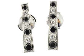 SIKIRDJI Laurent-earings-white diamonds-black diamonds-white gold