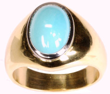 SIKIRDJI Laurent-man ring-yellow gold-turquoise from Iran