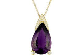 SIKIRDJI Laurent-pendant-Uruguay amethyst-yellow gold-diamonds