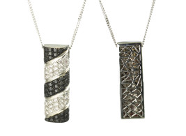 SIKIRDJI Laurent-pendant-white gold-black diamonds-white diamonds