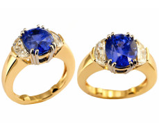 SIKIRDJI Laurent-ring-Sapphire 5.05ct from Myanmar-Mogok-half moon diamonds