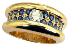 SIKIRDJI Laurent-ring-Sapphires-diamonds-yellow gold