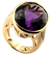 SIKIRDJI Laurent-ring-amethyst-yellow gold