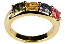 SIKIRDJI Laurent-ring-four colors sapphires-gold