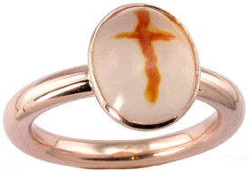SIKIRDJI Laurent-ring-pink gold-cross agate