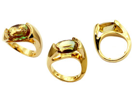 SIKIRDJI Laurent-ring-yellow gold-color change andesine from Congo