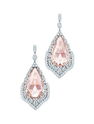 TIFFANY & Co-2013-Blue Book Collection-Morganite-earrings-diamonds-platinum-rose gold