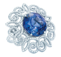 TIFFANY & Co-Anniversary platinum ring-tanzanite-diamonds
