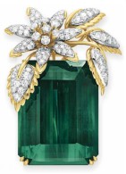 TIFFANY & Co-Brooch four leaves-tourmaline-diamonds-JEAN SCHLUMBERGER