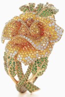 TIFFANY & Co-Green Tsavorites-Rose Bracelet-yemllow Diamonds-White Diamonds-Spessarites