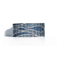 TIFFANY & Co-Montana sapphires-blue sapphires-diamonds-flexible bracelet-blackened platinum-2015 Blue Book collection.